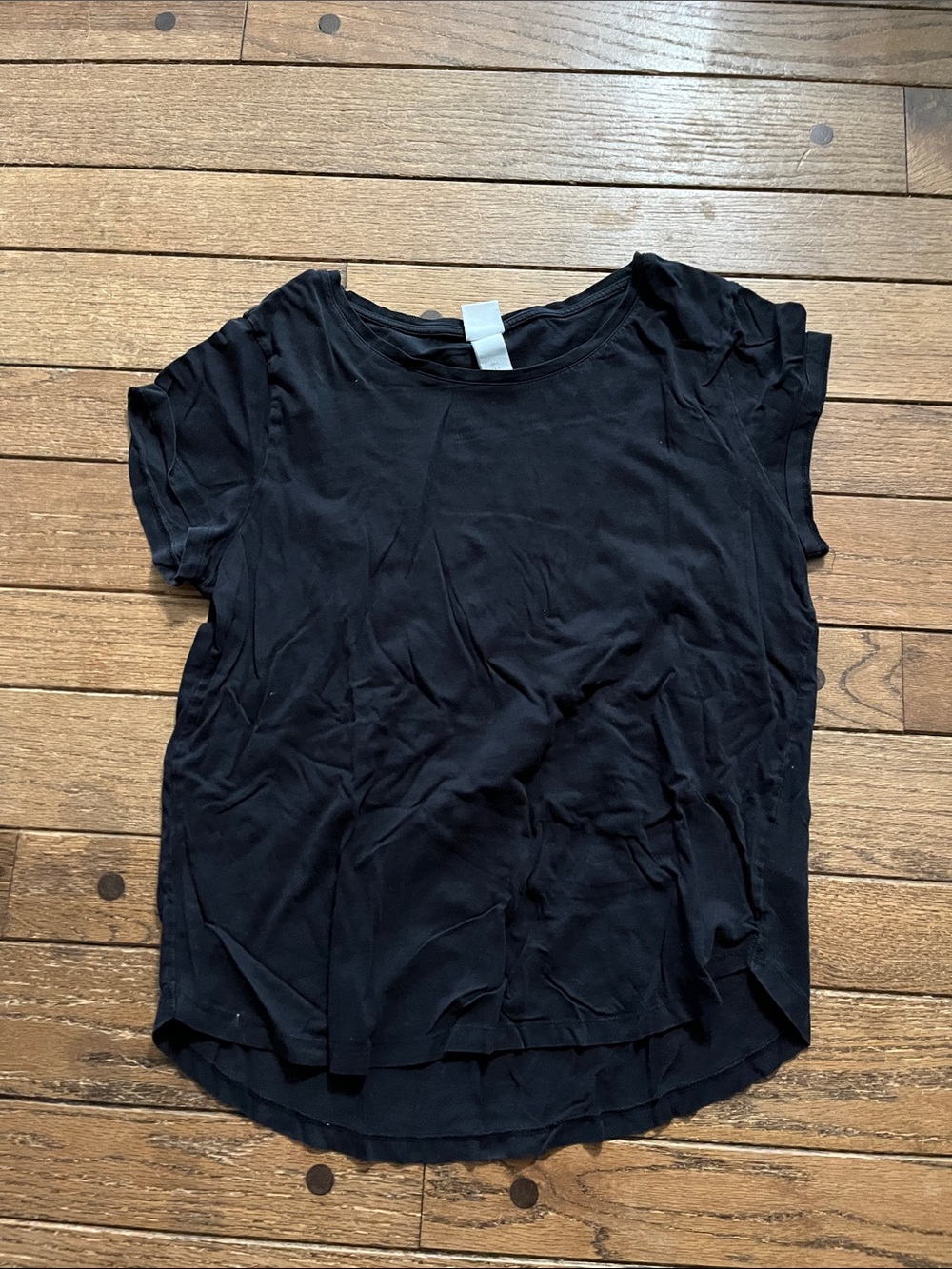 H&M Black Short Sleeve Scoop Neck Tee